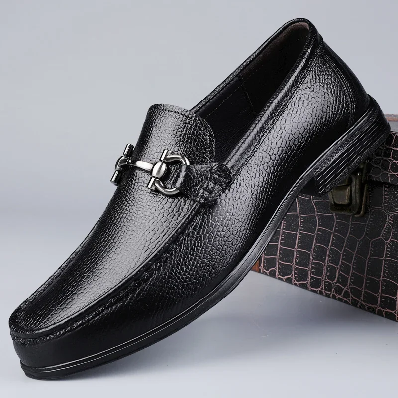 

Luxury Brand Men's Casual Shoes Genuine Leather Slip on Formal Loafers Handmade Man Moccasins Italian Black Male Driving Shoes
