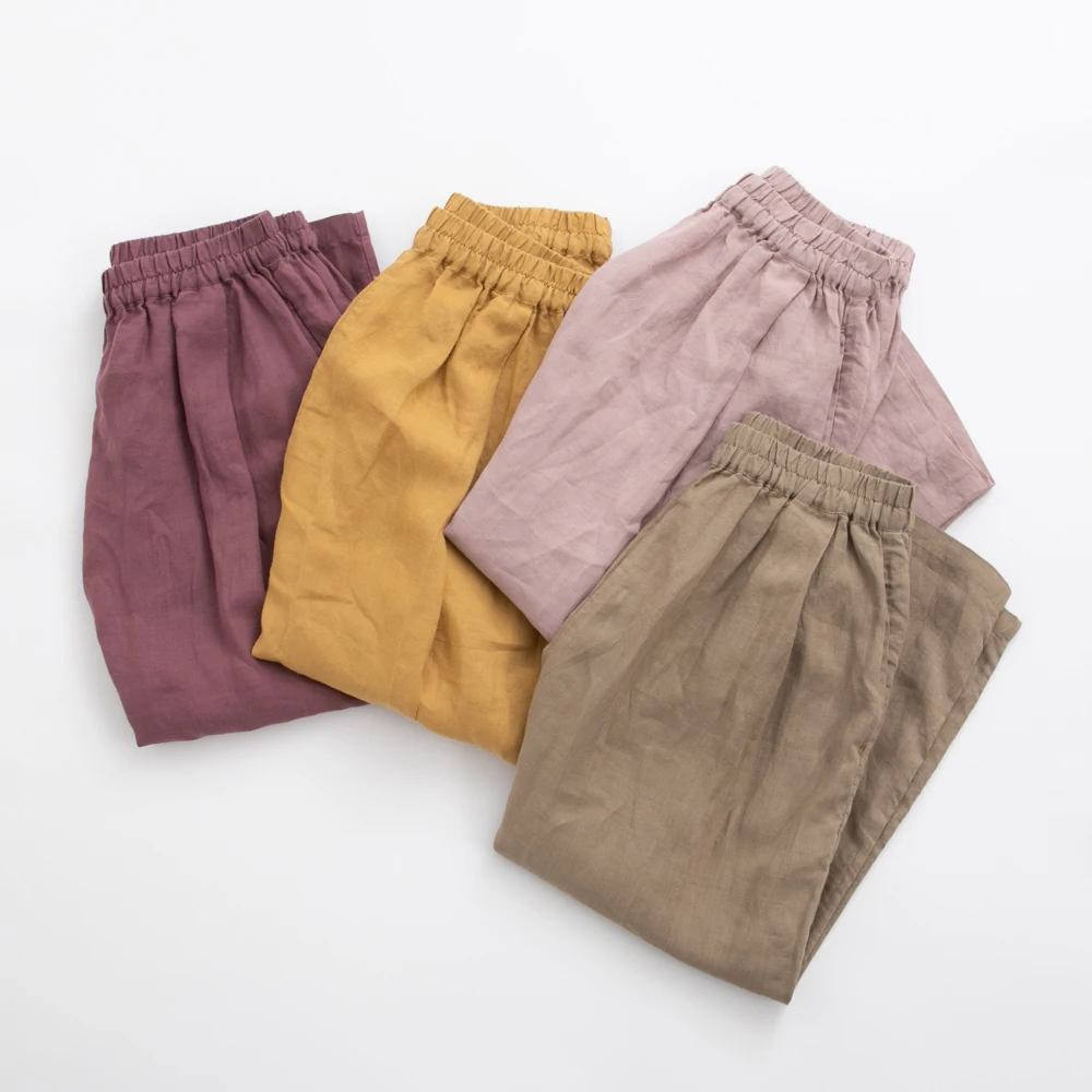 Брюки женские с эластичным поясом, повседневные свободные универсальные штаны из натуральной рами, брюки с широкими штанинами в японском стиле, 64-102 см, лето
Брюки женские с эластичным поясом, повседневные свободные универсальные штаны из натуральной рами, брюки с широкими штанинами в японском стиле, 64-102 см, лето