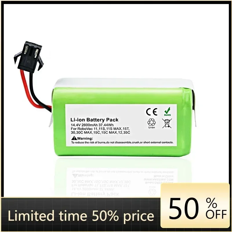14.4V 2600mAh-6800mAh Li-ion Battery for Conga Excellence 990 1090 Ecovacs Deebot N79S N79 DN622 Eufy Robovac
14.4V 2600mAh-6800mAh Li-ion Battery for Conga Excellence 990 1090 Ecovacs Deebot N79S N79 DN622 Eufy Robovac