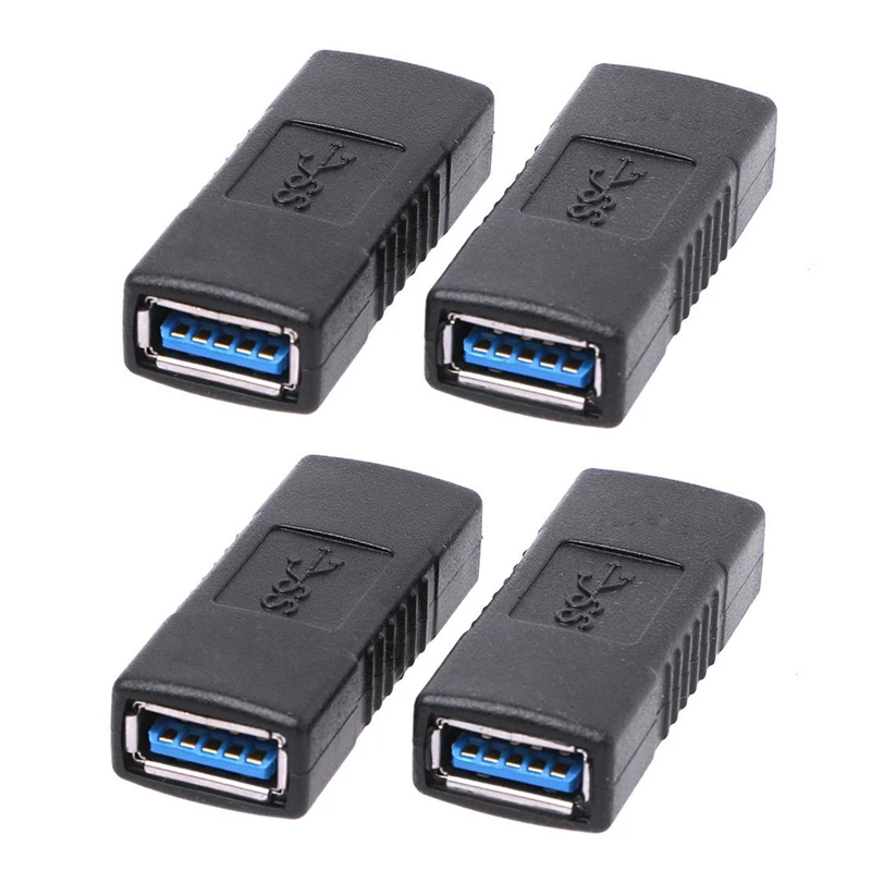 

ABGZ-4Pcs USB 3.0 Type A Female To Female Adapter Coupler Gender Changer Connector