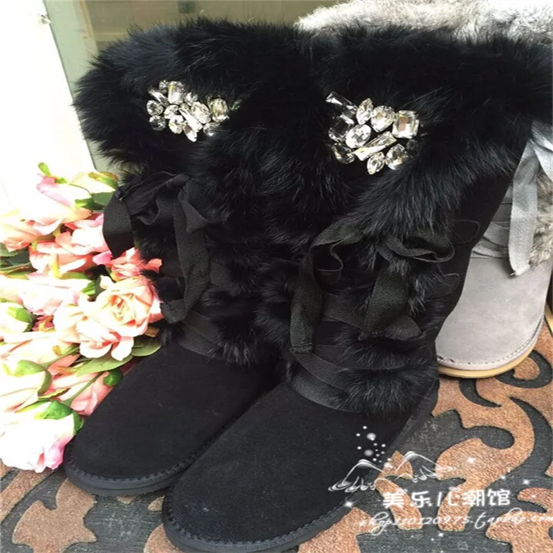 Black fox hair boots Handcrafted winter plus fleece warm boots rhinestone lace lace-up fur one-piece boots women's 35-40
Black fox hair boots Handcrafted winter plus fleece warm boots rhinestone lace lace-up fur one-piece boots women's 35-40