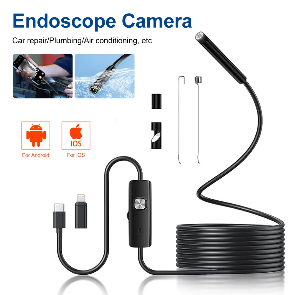 Endoscope Camera With Light 5m/8mm Slim Borescope Dimmer 8LED Inspection Camera For Type-C IOS Waterproof Camera For Car Repair
Endoscope Camera With Light 5m/8mm Slim Borescope Dimmer 8LED Inspection Camera For Type-C IOS Waterproof Camera For Car Repair