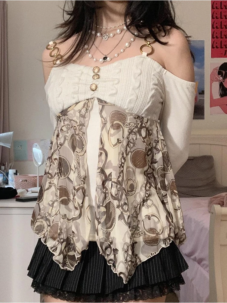 Kalevest Y2K Gothic Clothes Crop Tops Off White Lolita Women Tops Gyaru Long Sleeve Tops Cyber Lace Top Exposure Simple Clothes
Kalevest Y2K Gothic Clothes Crop Tops Off White Lolita Women Tops Gyaru Long Sleeve Tops Cyber Lace Top Exposure Simple Clothes