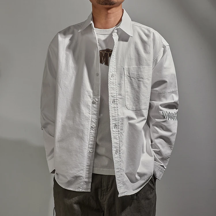 Женская Весенняя новая японская простая полосатая рубашка-карго, мужская мода, 100% хлопок, потертая Повседневная Свободная блузка, тонкая куртка 
Женская Весенняя новая японская простая полосатая рубашка-карго, мужская мода, 100% хлопок, потертая Повседневная Свободная блузка, тонкая куртка