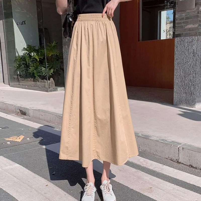Casual Commuter Versatile Fashion Women's Clothing Folds Simplicity Solid Color Temperament High Waist A-line Mid Length Skirt
Casual Commuter Versatile Fashion Women's Clothing Folds Simplicity Solid Color Temperament High Waist A-line Mid Length Skirt