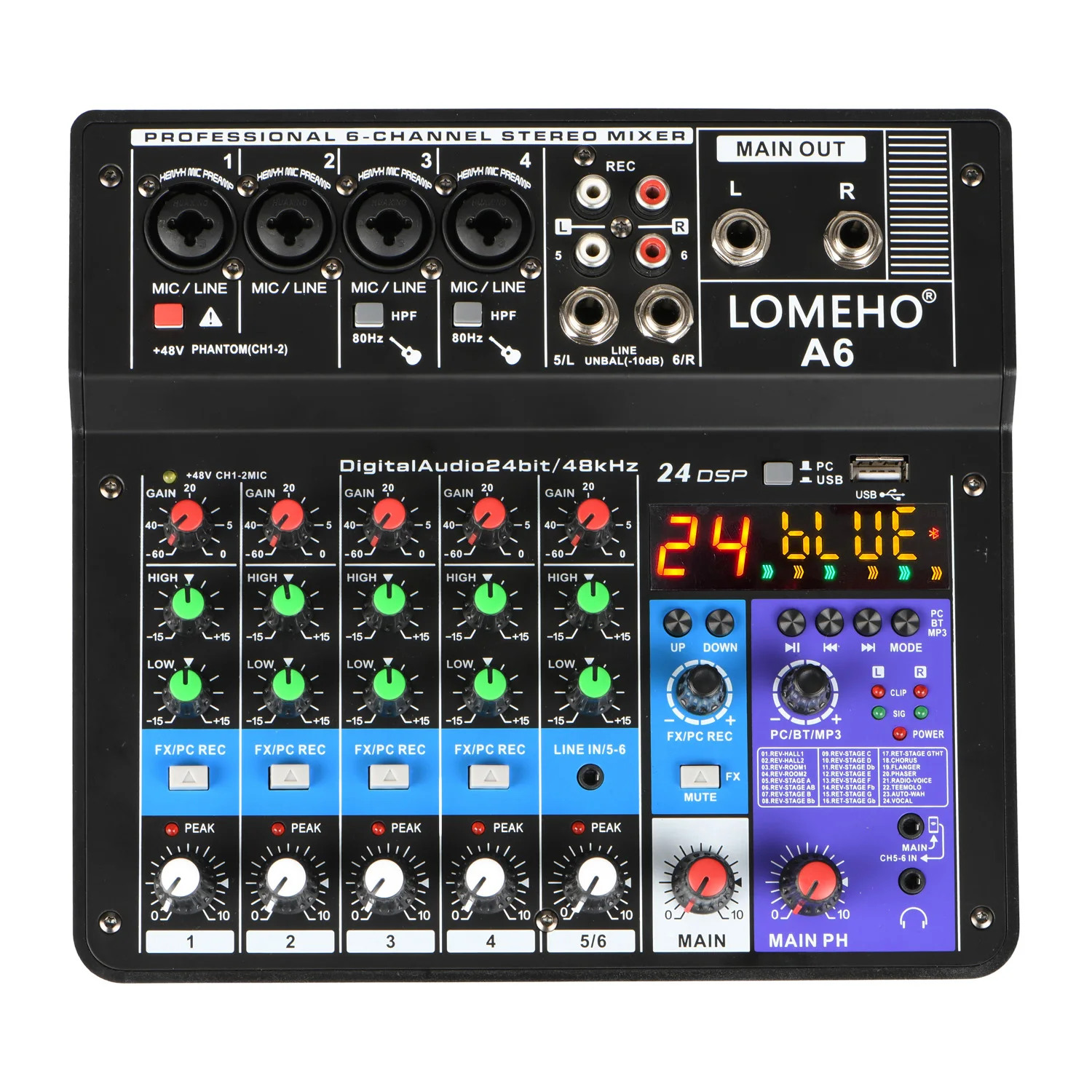 New Portable Mixing Console 4/6/8 Channel Bluetooth Soundcard USB Play Record PC Playback Audio Mixer Broadcast Podcast A6
New Portable Mixing Console 4/6/8 Channel Bluetooth Soundcard USB Play Record PC Playback Audio Mixer Broadcast Podcast A6