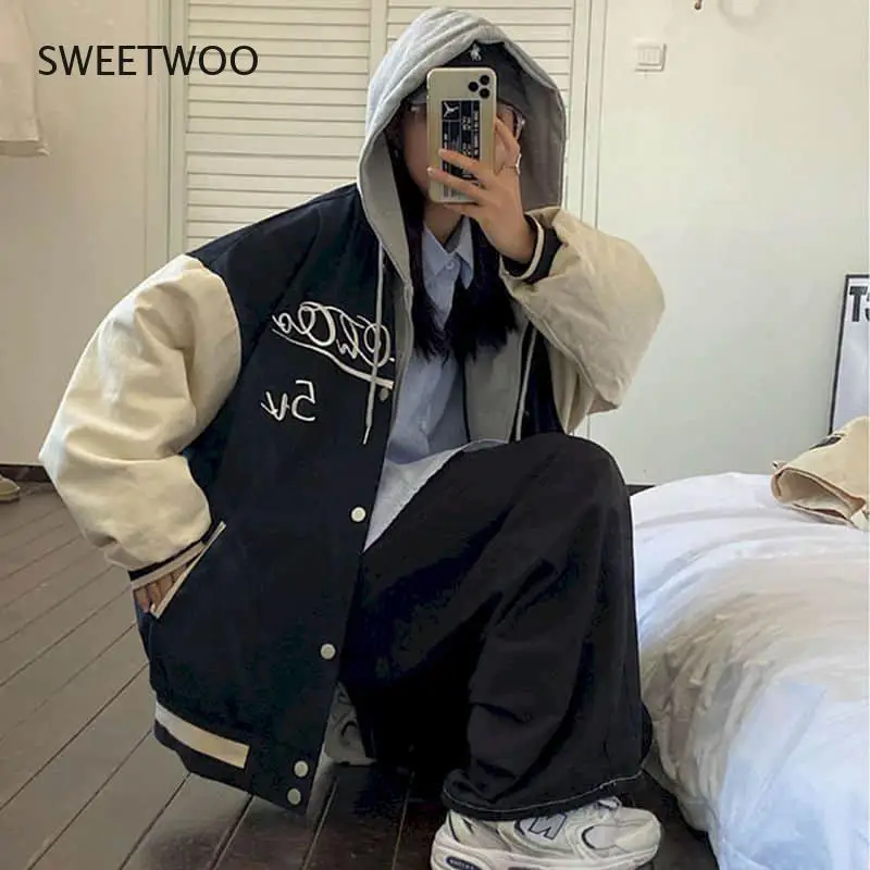 Men Women Sweatshirt Jacket 2022 New Korean Loose Hip Hop All-match BF Plus Velvet Fake Two-piece Baseball Uniform Sports Coat
Men Women Sweatshirt Jacket 2022 New Korean Loose Hip Hop All-match BF Plus Velvet Fake Two-piece Baseball Uniform Sports Coat