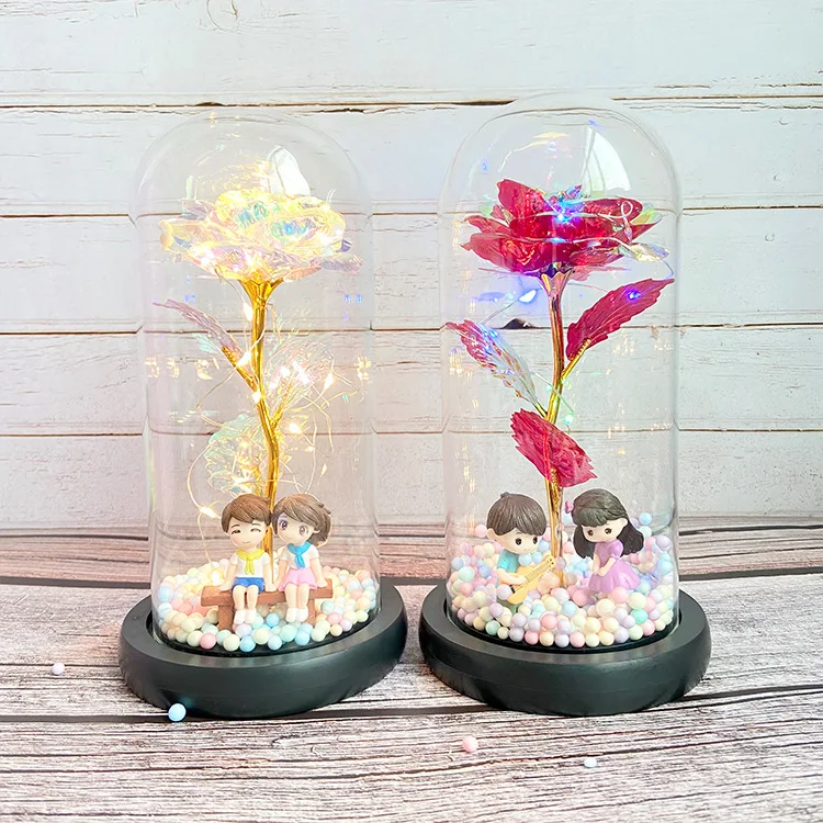 LED Eternal Rose In Glass 24K Gold Foil Flower with Fairy String Lights In Dome for Wedding Valentine's Day Gift Dropshipping
LED Eternal Rose In Glass 24K Gold Foil Flower with Fairy String Lights In Dome for Wedding Valentine's Day Gift Dropshipping