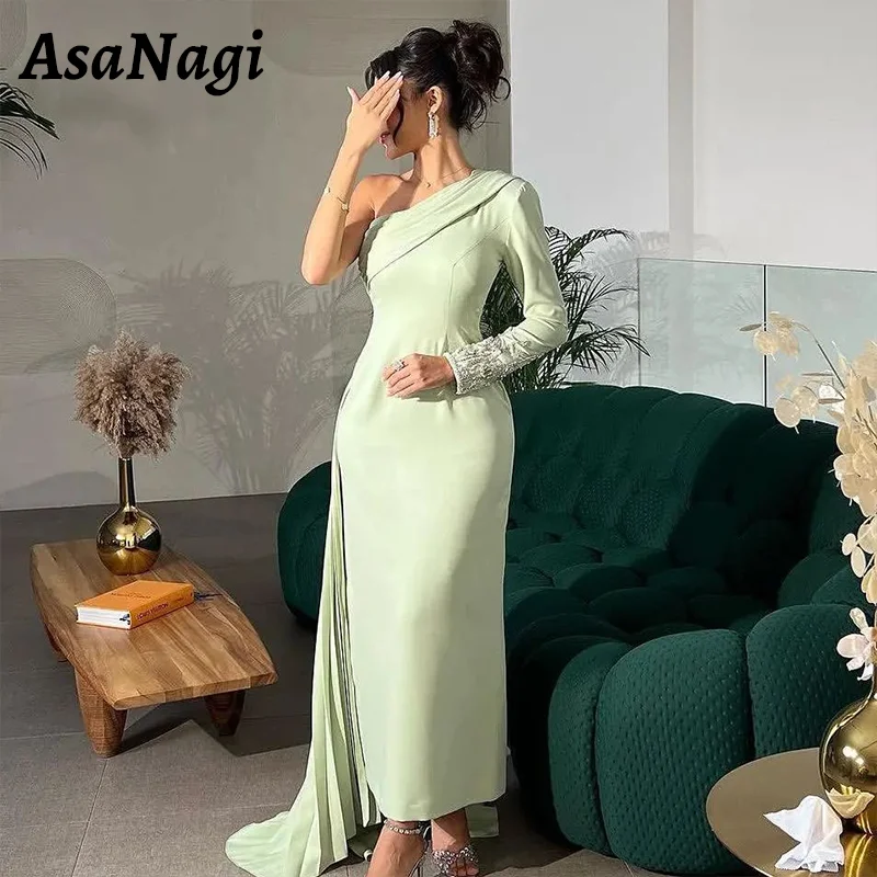 AsaNagi One Shoulder Evening Gown Women Mermaid Elegant Party Prom Dress Long Sleeve Ankle Length Saudi Formal Occasion Dresses
AsaNagi One Shoulder Evening Gown Women Mermaid Elegant Party Prom Dress Long Sleeve Ankle Length Saudi Formal Occasion Dresses