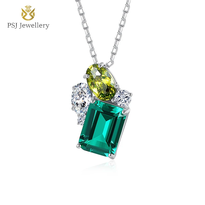 Fashion Charm Jewelry Cross Flower Design Emerald Gemstone Pendant Rhodium Plated S925 Sterling Silver Chain Necklace for Women
Fashion Charm Jewelry Cross Flower Design Emerald Gemstone Pendant Rhodium Plated S925 Sterling Silver Chain Necklace for Women