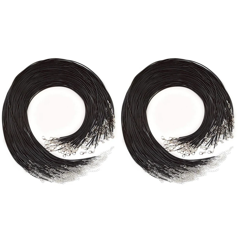 

Черный вощеный шнур для ожерелья с застежкой, 40 шт., 20 дюймов, для изготовления браслетов, ожерелий и ювелирных изделий