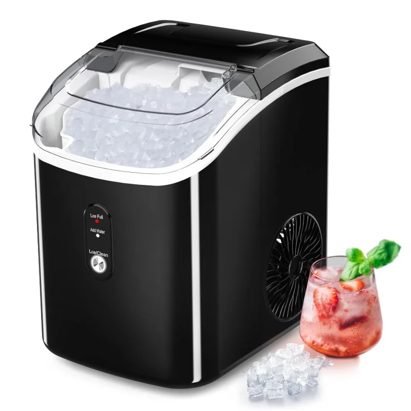 

Nugget Ice Maker Countertop, Portable Crushed Sonic Ice Machine, Self Cleaning Ice Makers with One-Click Operation, Soft Chewabl