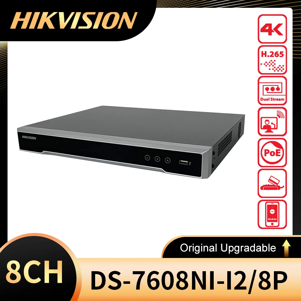 

Original Hikvision Internation Version Embedded Plug & Play 4K NVR POE 8CH and 16CH DS-7608NI-I2/8P DS-7616NI-I2/16P H.265/H.264