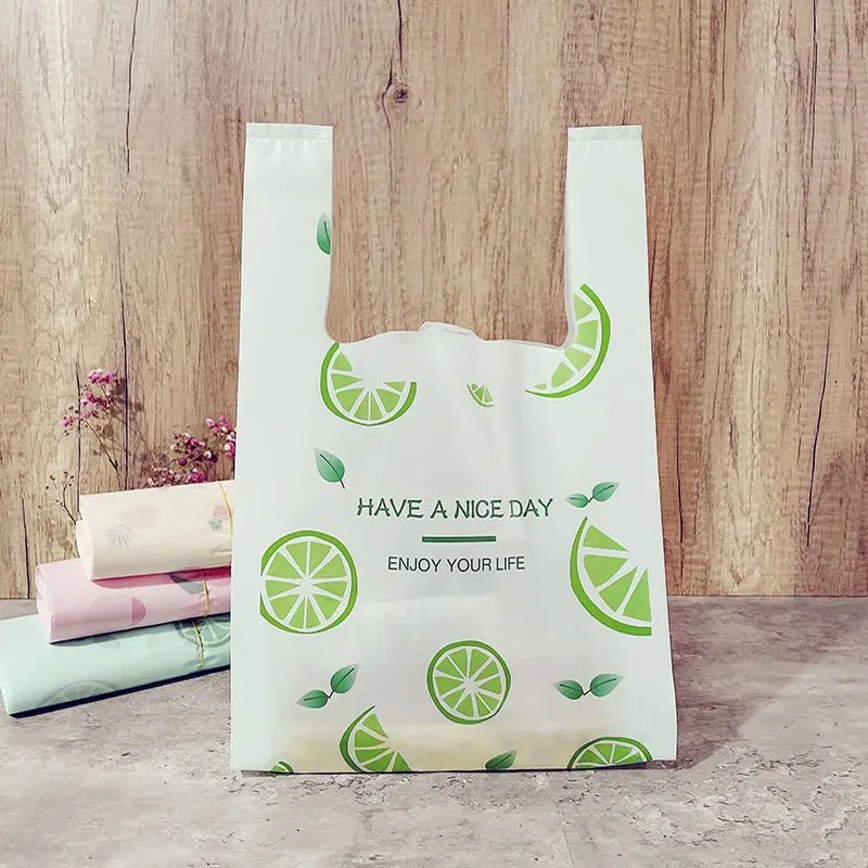 50pcs Fruit Patterns Colored Vest Style Plastic Bag Green Cake Desserts Takeaway Pocket Pink Fresh Fruit Snack Handbag
50pcs Fruit Patterns Colored Vest Style Plastic Bag Green Cake Desserts Takeaway Pocket Pink Fresh Fruit Snack Handbag
