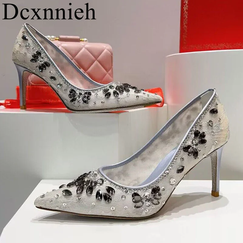 Pointed Toe Shiny Rhinestones High Heels Single Shoes Spring Autumn Lace Women's Thin Heel Pumps Wedding Shoes Bridesmaid Shoes
Pointed Toe Shiny Rhinestones High Heels Single Shoes Spring Autumn Lace Women's Thin Heel Pumps Wedding Shoes Bridesmaid Shoes
