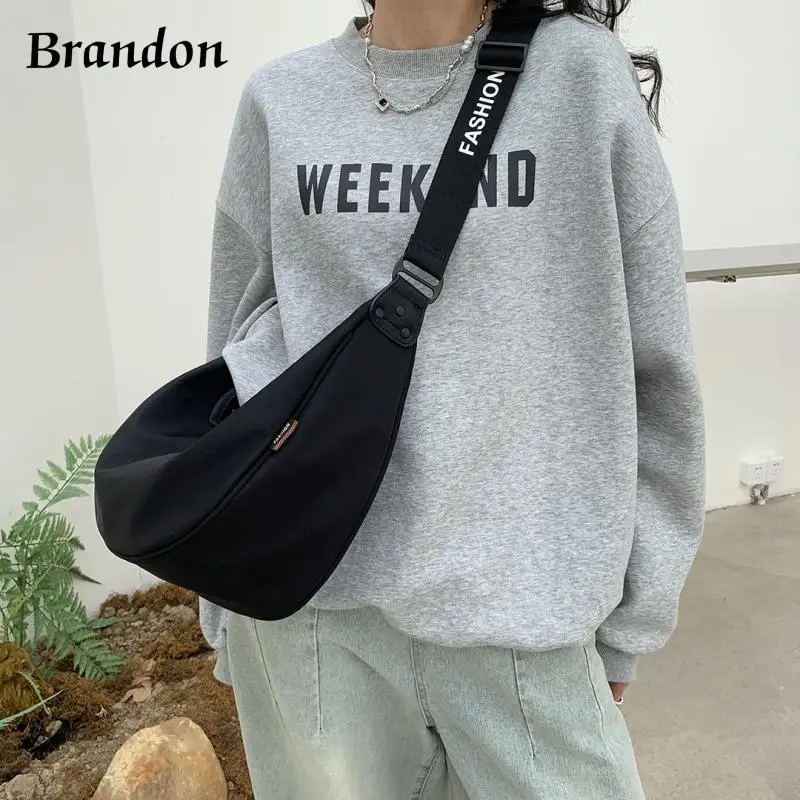 New high-quality wide shoulder strap crossbody bag with nylon fabric large capacity single shoulder bag trendy casual bag
New high-quality wide shoulder strap crossbody bag with nylon fabric large capacity single shoulder bag trendy casual bag