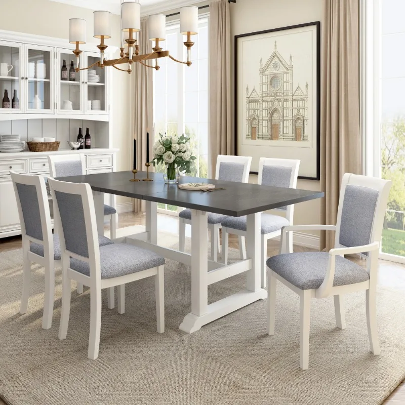 7-Piece Kitchen Luxury Dining Room Sets Extendable Elegant Comfortable Dining Table Sets Accent Sillas Comedor Home Furniture
7-Piece Kitchen Luxury Dining Room Sets Extendable Elegant Comfortable Dining Table Sets Accent Sillas Comedor Home Furniture