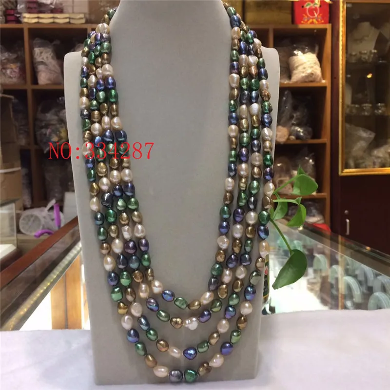 New natural freshwater pearl 8-9MM irregular shaped multicolored pearl necklace 100 inches
New natural freshwater pearl 8-9MM irregular shaped multicolored pearl necklace 100 inches