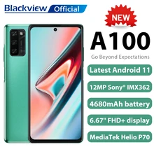 

Blackview A100 Android 11 Smartphone 6GB+128GB Helio P70 6.67" 4680mAh Cellphone NFC Cellura 4G LTE Mobile Phone Fast Charge