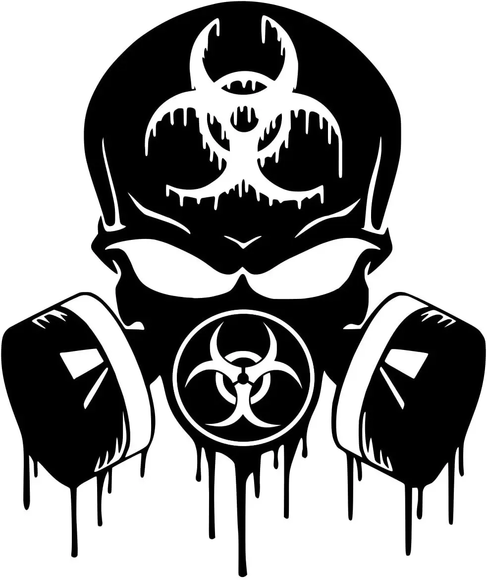 

Blk Skull Dripping Biohazard Decal Vinyl Sticker Cars Trucks SUV Vans Walls Windows Laptop Black Car Accsesories