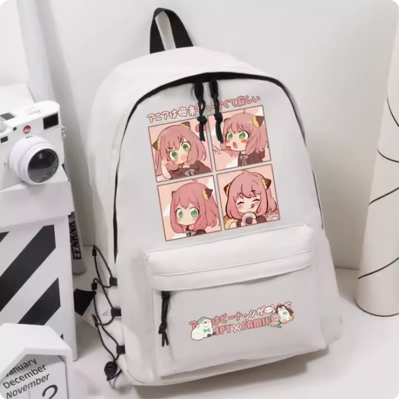 

Anime Spy Family Anya Forger Elastic Band Decoration Girls Bagpack Student Backpack Travel Bag Boy Teenager Schoolbag