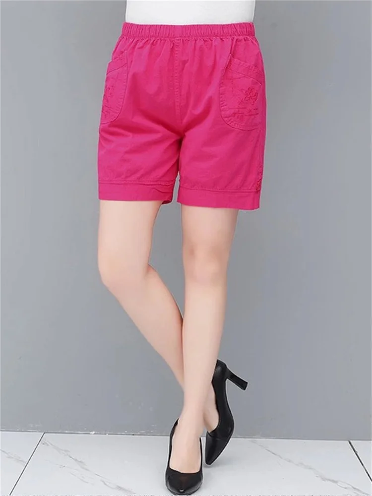 Casual Pants Women Water Wash Cotton Rose Red Shorts 2023 Summer New Fashion Embroidery Elastic Shorts Feminina
Casual Pants Women Water Wash Cotton Rose Red Shorts 2023 Summer New Fashion Embroidery Elastic Shorts Feminina