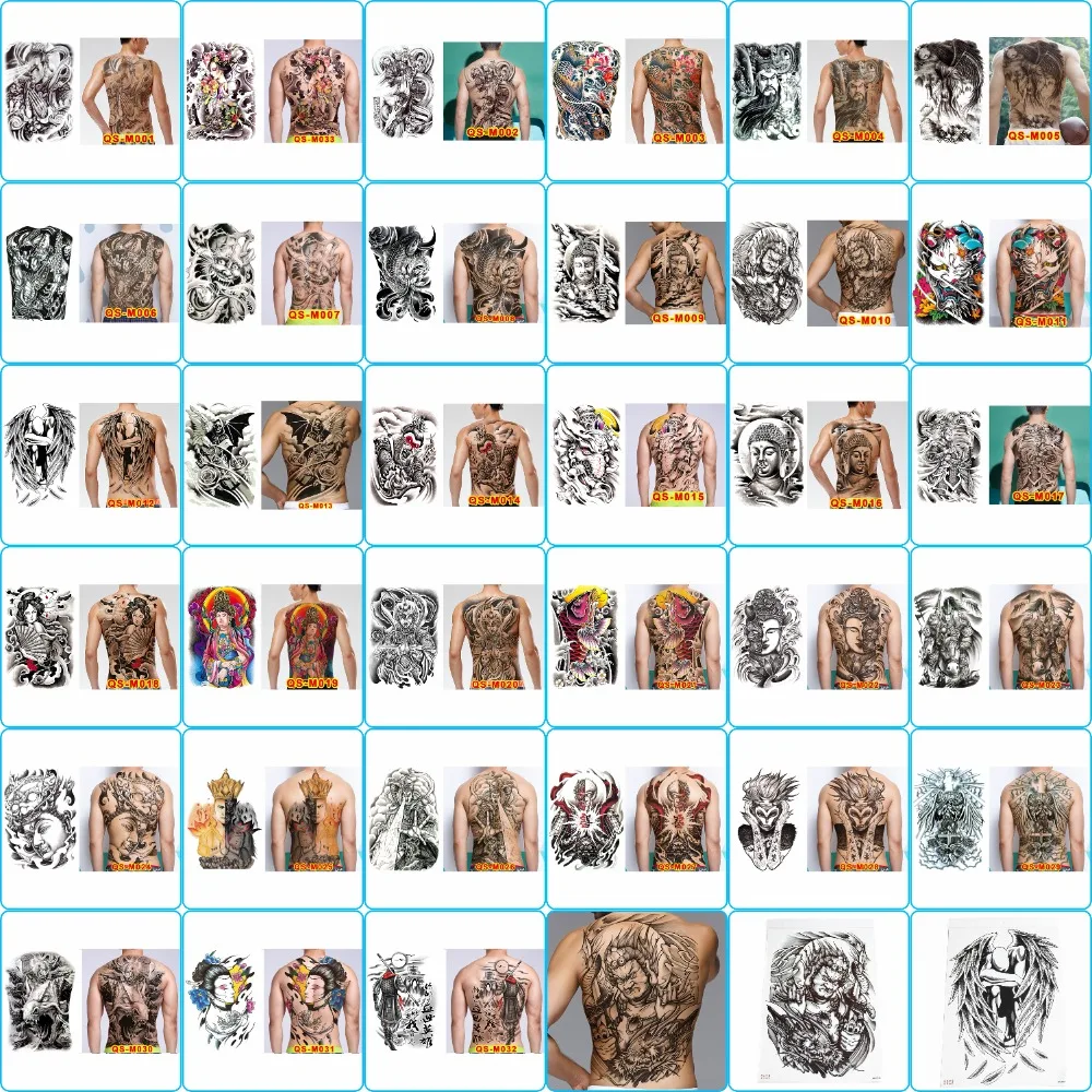 Water Transfer Printing Full Back Tattoo Sticker Buddha Pattern Angel Wings Cross Full Back Temporary Tattoos Long Lasting
Water Transfer Printing Full Back Tattoo Sticker Buddha Pattern Angel Wings Cross Full Back Temporary Tattoos Long Lasting