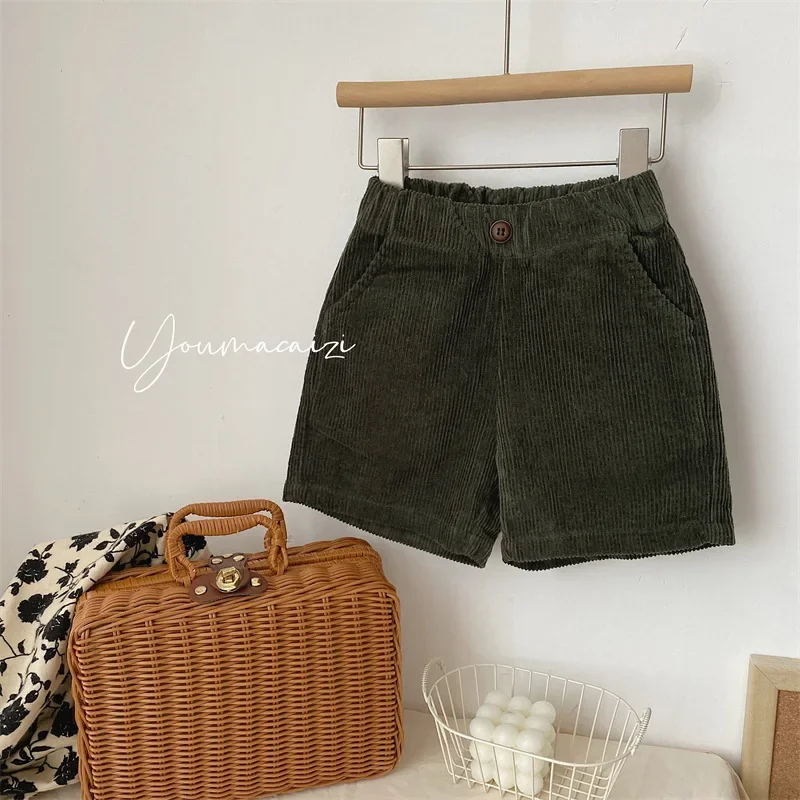 Vintage Style Spring Autumn Baby Boys Girls Pants Green Mid Waist Button Decorated Shorts Drawstring Knee Length Kids Outwear
Vintage Style Spring Autumn Baby Boys Girls Pants Green Mid Waist Button Decorated Shorts Drawstring Knee Length Kids Outwear