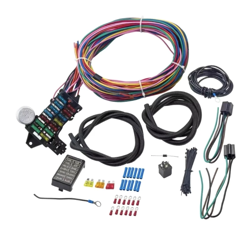 Universal 14 Circuit Wiring Harness Muscle Car Hot Rod Street-Rod XL Wire 12V Voltage-Circuit Harness Kit Repairing Tool
Universal 14 Circuit Wiring Harness Muscle Car Hot Rod Street-Rod XL Wire 12V Voltage-Circuit Harness Kit Repairing Tool