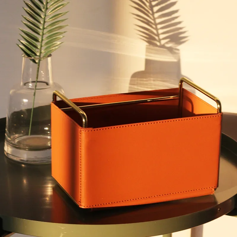 Nordic INS wind iron art leather plating storage pen holder desktop remote control storage basket living room
Nordic INS wind iron art leather plating storage pen holder desktop remote control storage basket living room