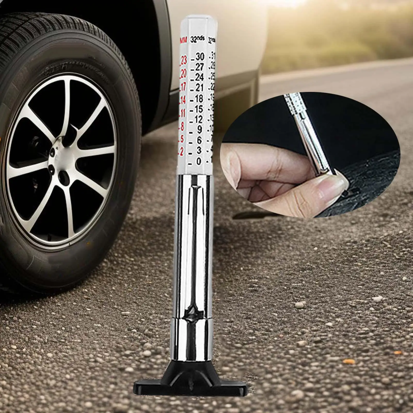 

Tire Tread Depth Gauge Accurate Tire Tread Depth Measurement Tool Car Accessories Color Coded for Cars Trucks Motorcycles