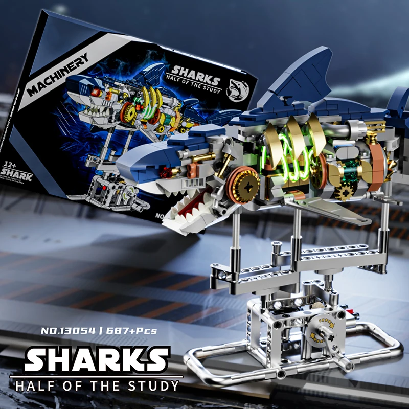 687PCS Mechanical Shark Building Blocks Creative Marine Animal Hand Cranked Model Bricks Desktop Decoration Kids Holiday Gifts
687PCS Mechanical Shark Building Blocks Creative Marine Animal Hand Cranked Model Bricks Desktop Decoration Kids Holiday Gifts