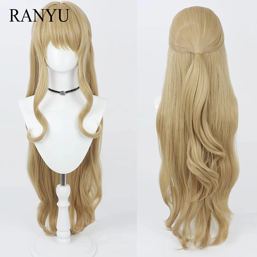 

RANYU Genshin Impact Fontaine Navia Wigs Synthetic Long Straight Wavy Flaxen Game Cosplay Hair Wig for Daily Party