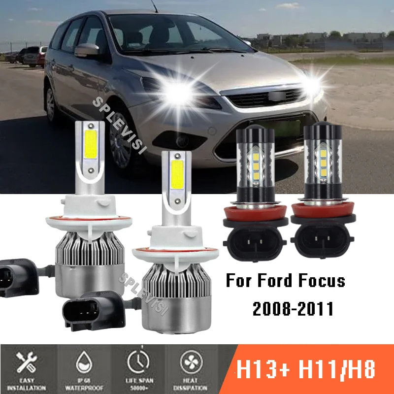 4x LED White Headlight High/Low Beam + Fog Light Bulbs 6000K Replacement For Ford Focus 2008-2011 2008 2009 2010 2011
4x LED White Headlight High/Low Beam + Fog Light Bulbs 6000K Replacement For Ford Focus 2008-2011 2008 2009 2010 2011