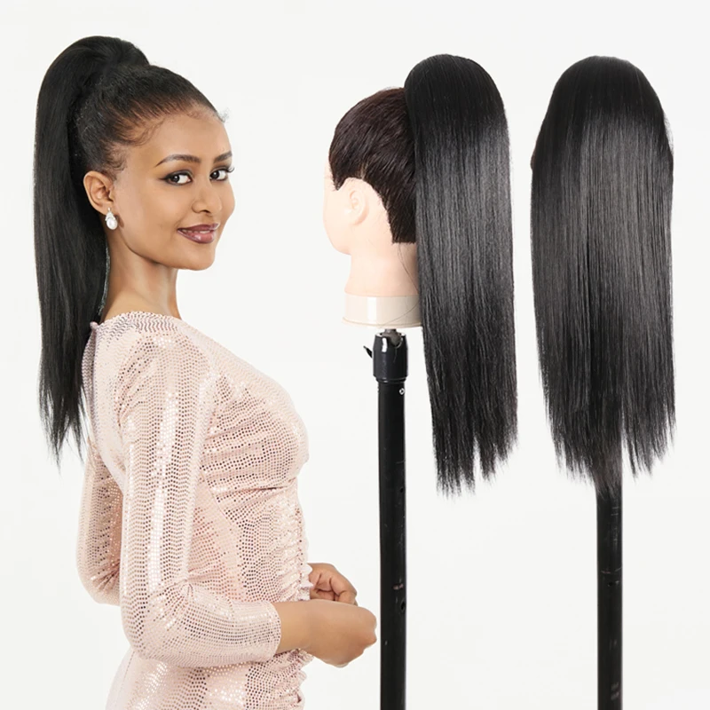 JULIANNA Synthetic 20" Tail Warping Kinky Straight Drawstring Ponytail Hairpiece Black Pony Tail Hair Extension For Women
JULIANNA Synthetic 20" Tail Warping Kinky Straight Drawstring Ponytail Hairpiece Black Pony Tail Hair Extension For Women