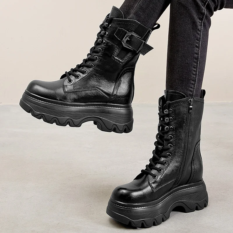 GKTINOO Retro Style Women High Heel Genuine Leather Mid-Calf Boots 2023 Autumn Winter Warm Platform Booties Zip zapatos mujer
GKTINOO Retro Style Women High Heel Genuine Leather Mid-Calf Boots 2023 Autumn Winter Warm Platform Booties Zip zapatos mujer