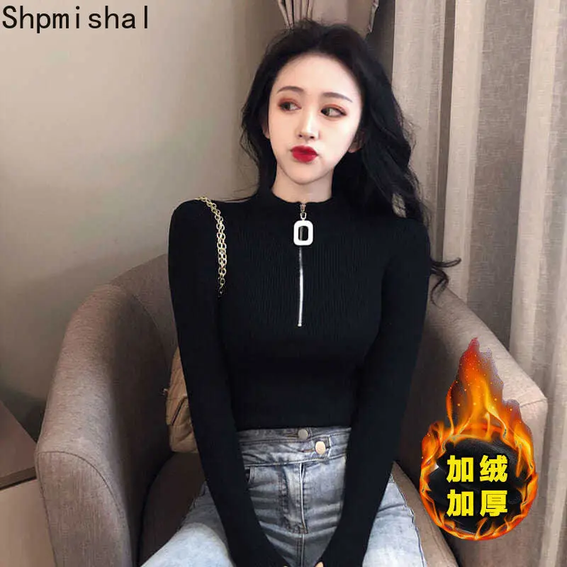 Shpmishal корейский модный свитер с коротким высоким воротом женский осенне-зимний новый плотный облегающий вязаный пуловер на молнии
Shpmishal корейский модный свитер с коротким высоким воротом женский осенне-зимний новый плотный облегающий вязаный пуловер на молнии