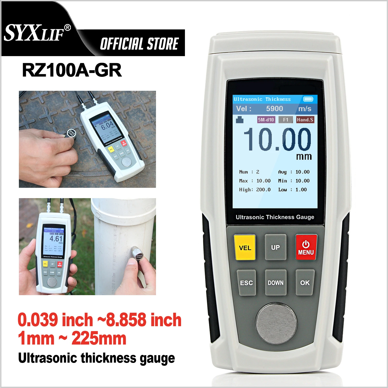 SYXLIF Coating Thickness Gauge Backlight Car Paint Electroplate Metal Coating Tester High precision Ultrasonic Thickness Gauge
SYXLIF Coating Thickness Gauge Backlight Car Paint Electroplate Metal Coating Tester High precision Ultrasonic Thickness Gauge