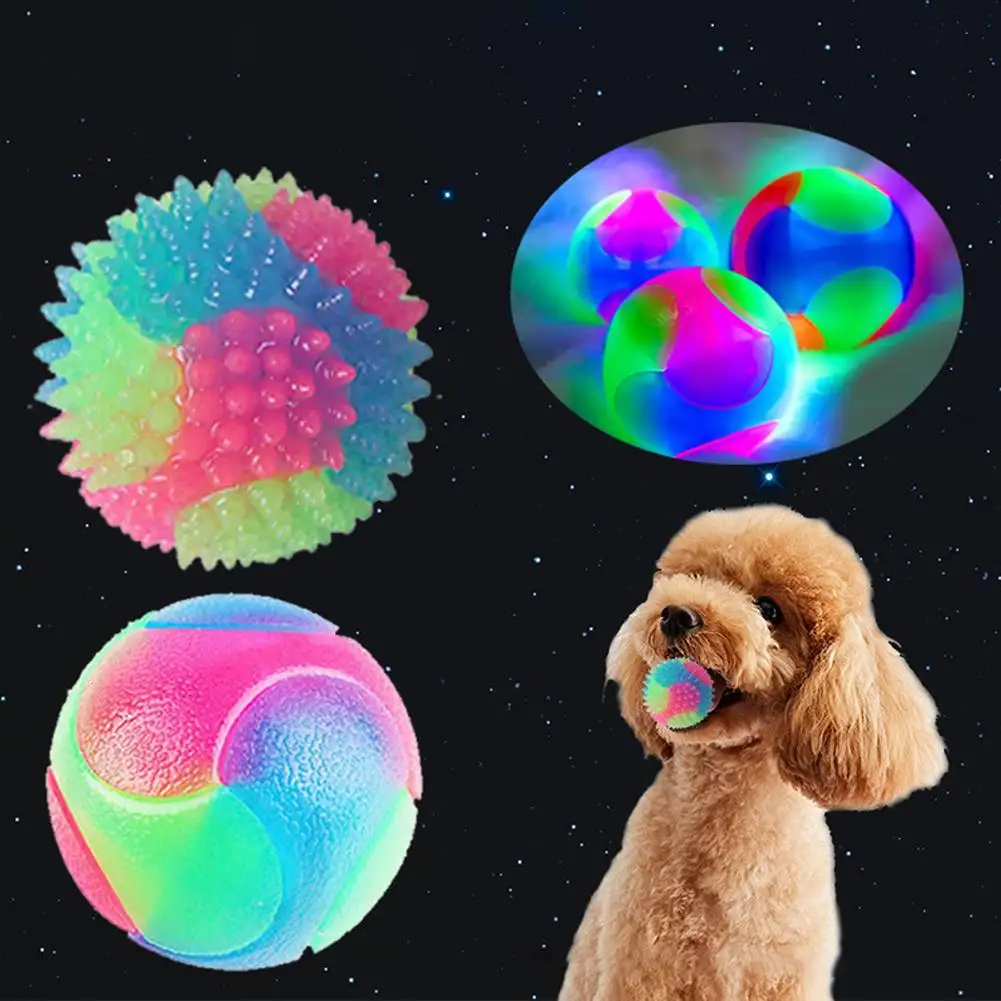 

Светящийся мяч, игрушка для собаки, дневной щенок, шарики, мигающий эластичный мяч, моляр, игрушка для домашних животных, цветной фотошар, интерактивные игрушки для кошек, маленький D W4M8
