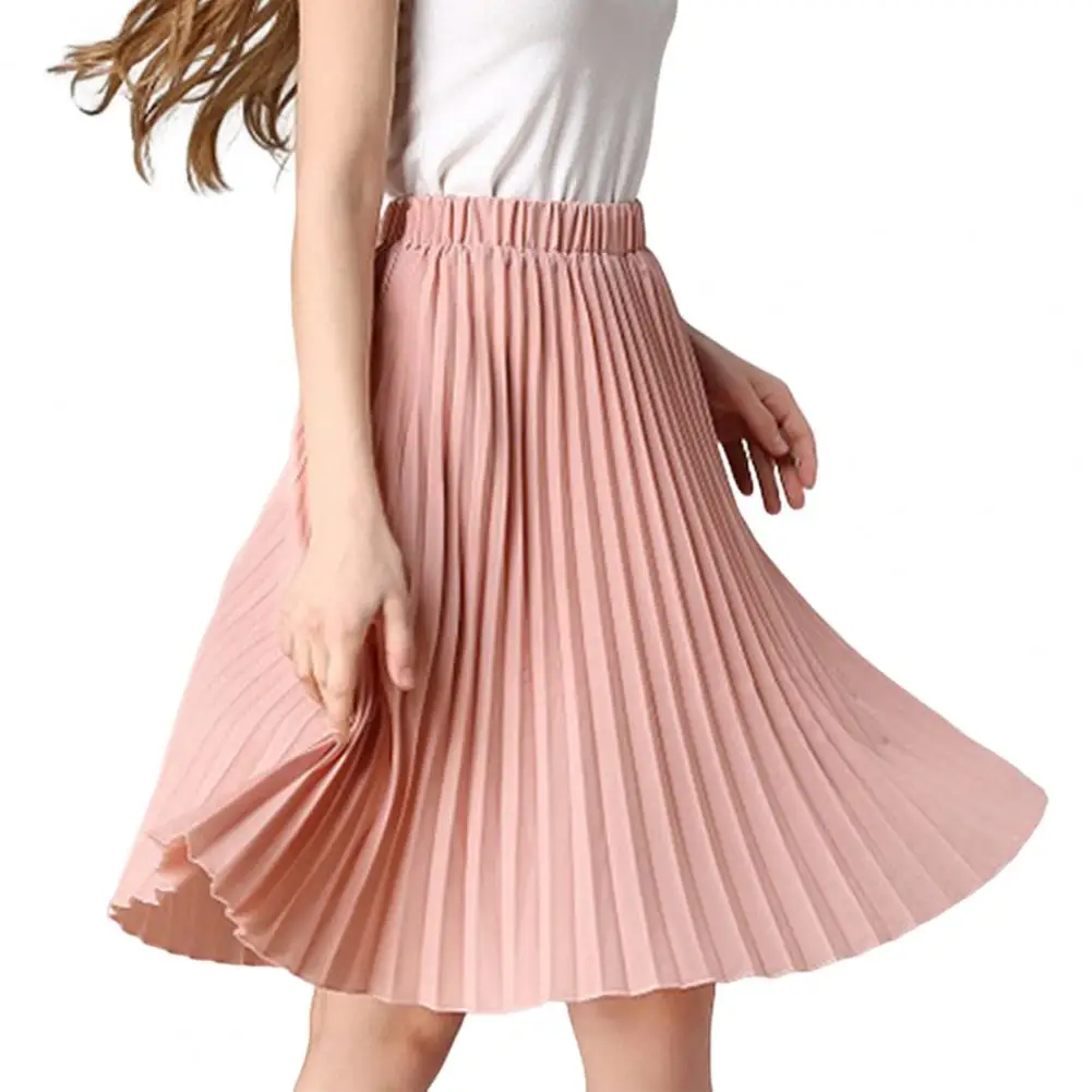 Skirts Pleated Women High Waist Elastic Waistband Flowy Large Hem Chic Street Skirt Women Solid Color A-Line Knee-Length Skirt
Skirts Pleated Women High Waist Elastic Waistband Flowy Large Hem Chic Street Skirt Women Solid Color A-Line Knee-Length Skirt