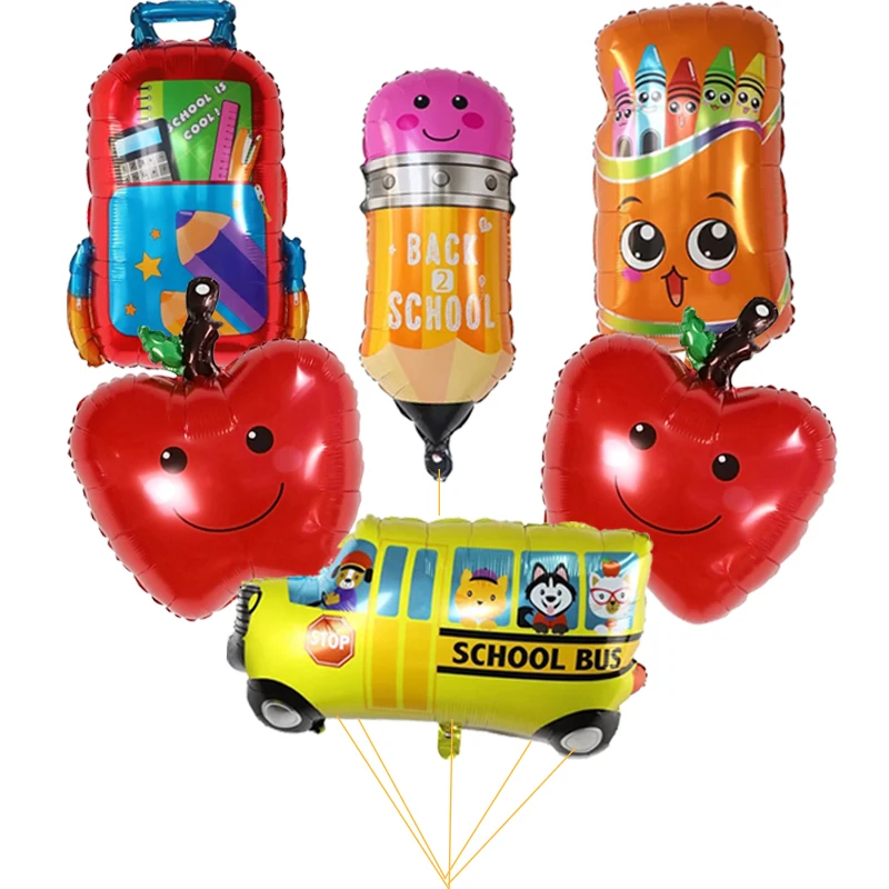 6Pcs Back To School Balloon Set Welcome Back Pencil Eraser Bag Globo School Start To Kindergarten Enrollment Decorations Kid Toy
6Pcs Back To School Balloon Set Welcome Back Pencil Eraser Bag Globo School Start To Kindergarten Enrollment Decorations Kid Toy