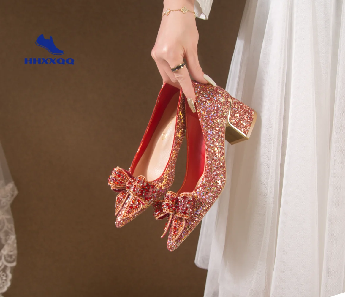 Туфли свадебные женские на массивном каблуке, свадебная обувь, роскошные, большие размеры 35-42 
Туфли свадебные женские на массивном каблуке, свадебная обувь, роскошные, большие размеры 35-42