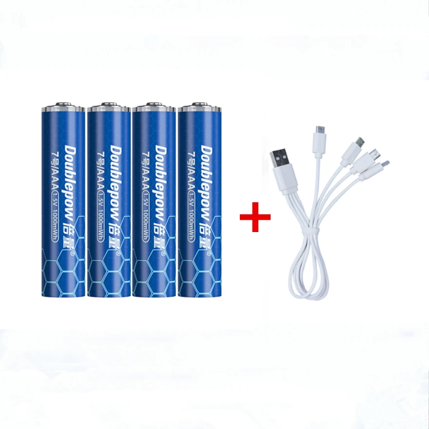 4pcs/lot New 1.5v 1000mWh AAA rechargeable battery USB AAA rechargeable lithium battery with Micro USB cable for fast charging 
4pcs/lot New 1.5v 1000mWh AAA rechargeable battery USB AAA rechargeable lithium battery with Micro USB cable for fast charging