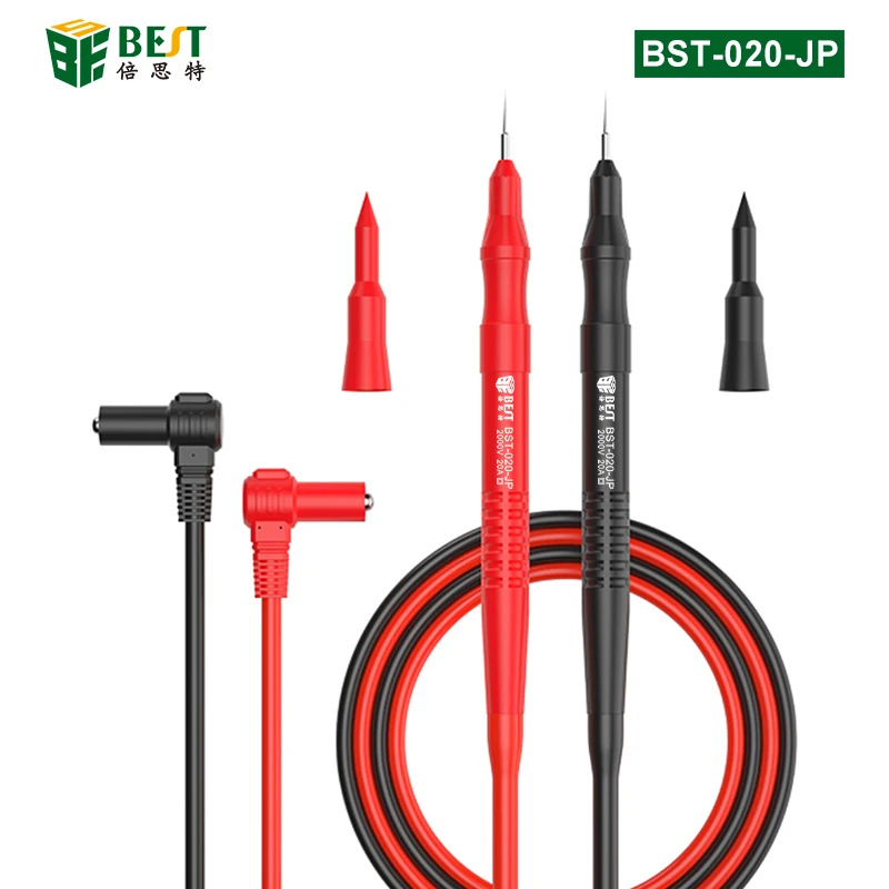 BES-020-JP Universal Multimeter Test Wire Probe Multimeter Tester Wire Pen Wire Tip 2000V 20A Flame/Freeze Proof PVC Test Tool
BES-020-JP Universal Multimeter Test Wire Probe Multimeter Tester Wire Pen Wire Tip 2000V 20A Flame/Freeze Proof PVC Test Tool