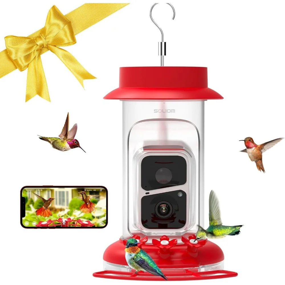 Soliom Humbirdy-Hummingbird Feeder Camera with Ant Moat,Bee Proof,AI Identify Bird Species,(16 Ounces)
Soliom Humbirdy-Hummingbird Feeder Camera with Ant Moat,Bee Proof,AI Identify Bird Species,(16 Ounces)