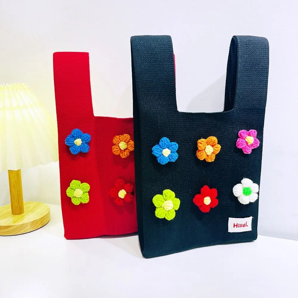 Flower Knit Handbag Reusable High-capacity Handmade Knot Wrist Bag Knit Tote Bag Girls
Flower Knit Handbag Reusable High-capacity Handmade Knot Wrist Bag Knit Tote Bag Girls
