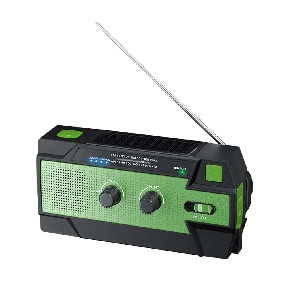 Hand Crank Electric Generator Portable AM/FM Emergency Radio Manual USB Solar Power Supply Outdoor LED Flashlight with SOS Alarm
Hand Crank Electric Generator Portable AM/FM Emergency Radio Manual USB Solar Power Supply Outdoor LED Flashlight with SOS Alarm