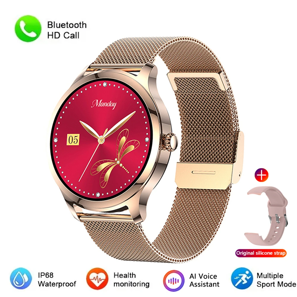 

GFORDT 2024 Bluetooth Звонки Умные часы для женщин Настройка циферблатов Часы для мужчин Спорт Фитнес Трекер Сердечный ритм Умные часы для Android IOS