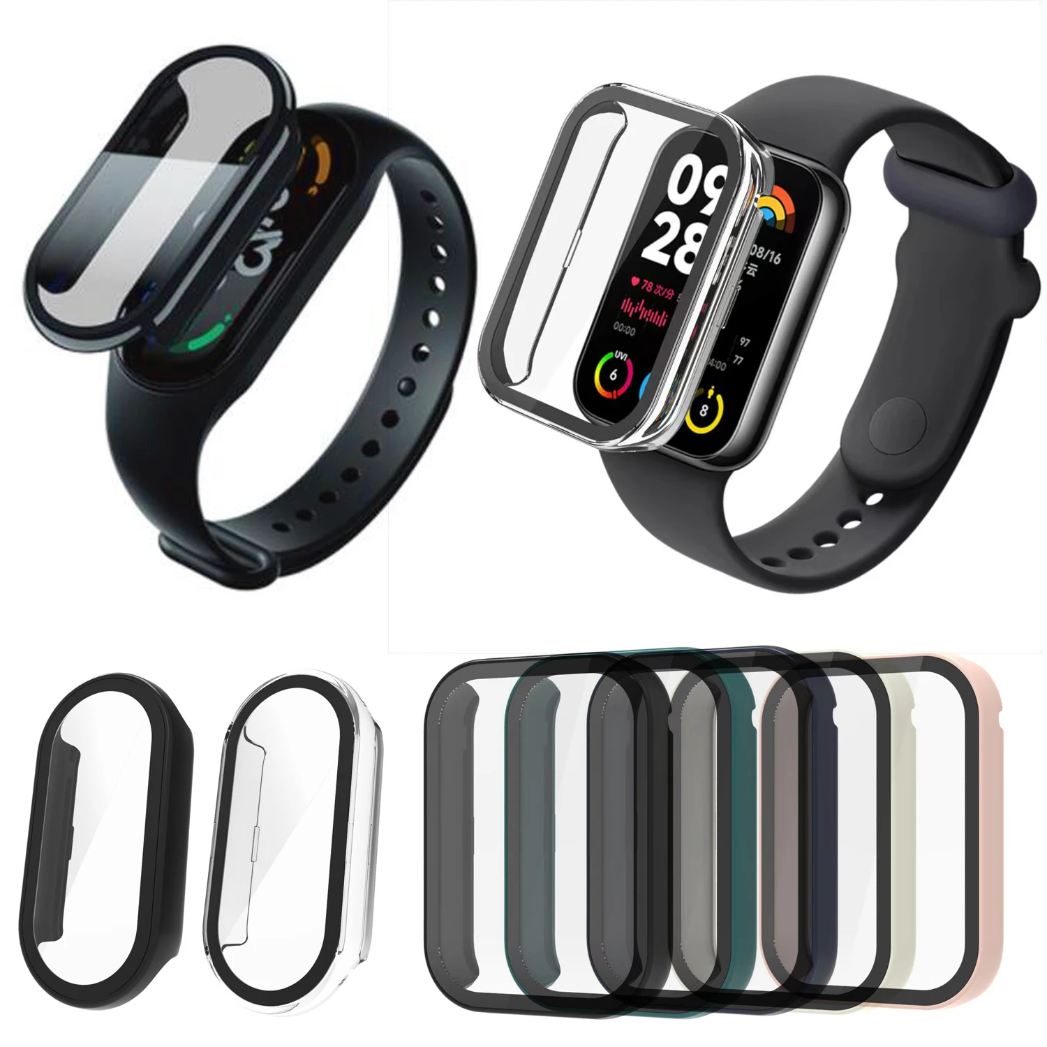 

Hard Shell Glass Screen Protector Film Case For Xiaomi Mi Band 8/7 Pro/6/5/4 NFC Smart Miband Cover 8pro Wristband Accessories