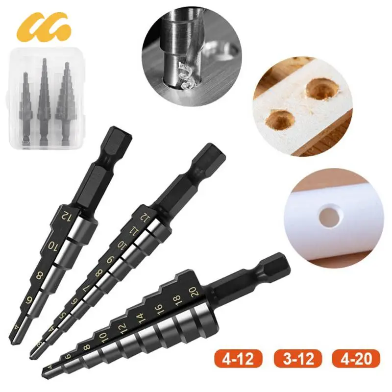 3PCS/SET 3-12MM HSS Cobalt Step Drill Bit Set Nitrogen High Speed Steel Spiral For Metal Cone Triangle Shank Hole Metal Drills
3PCS/SET 3-12MM HSS Cobalt Step Drill Bit Set Nitrogen High Speed Steel Spiral For Metal Cone Triangle Shank Hole Metal Drills
